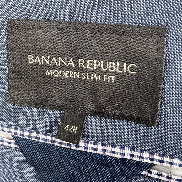 Marzotto Banana Republic Blazer Men 42R Blue Modern Slim Super 100s Wool Jacket - Picture 7 of 15